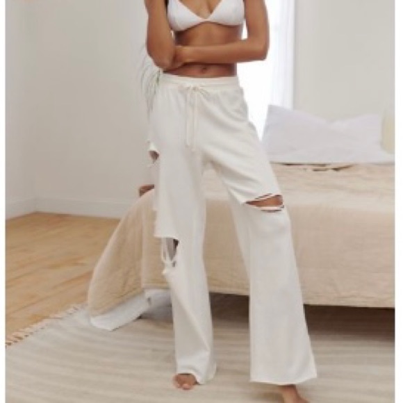 Urban Outfitters Pants - Urban outfitters Out from under sabri distressed wide leg pant size small